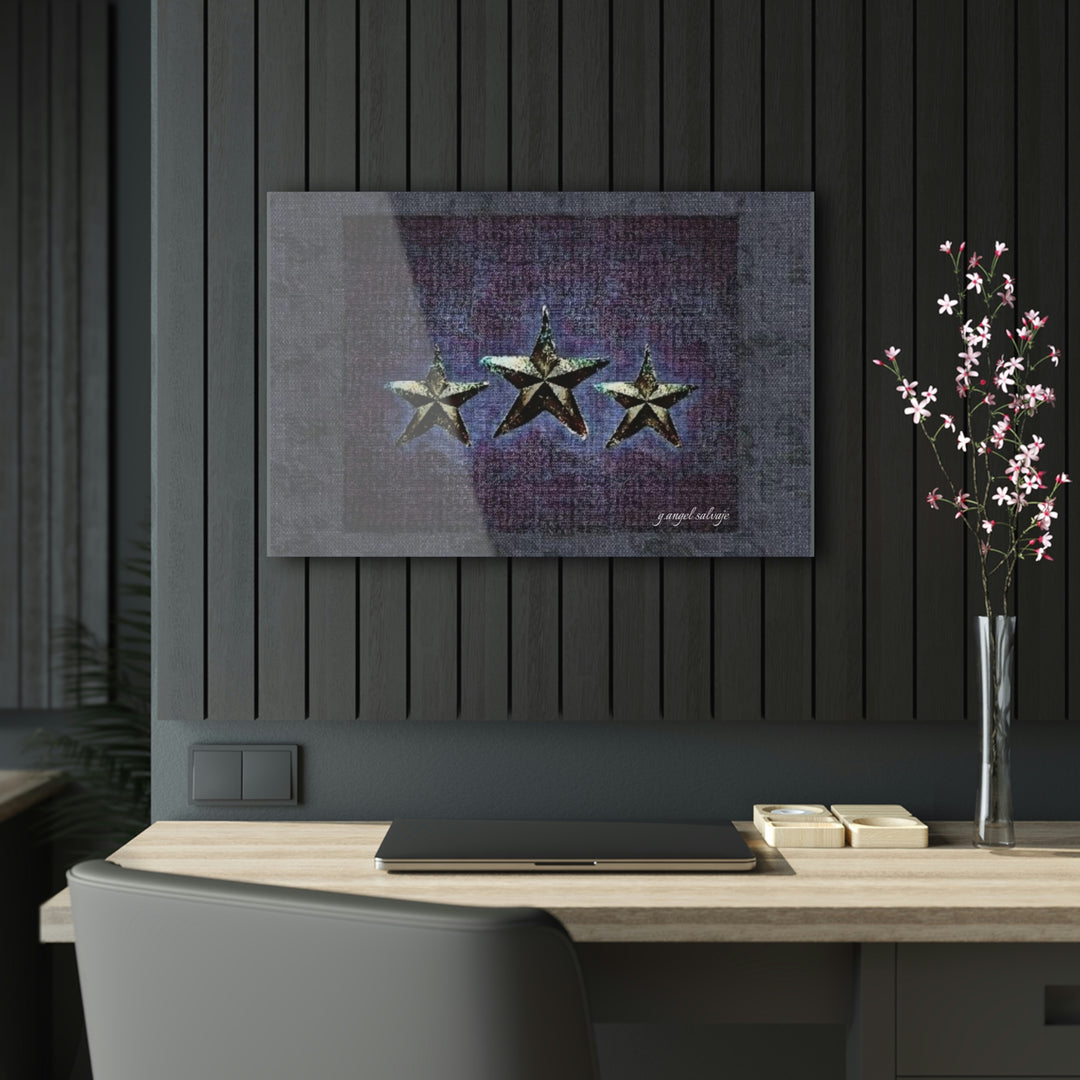 Dark Grey, Plum,And Violet Triple Star Acrylic Prints