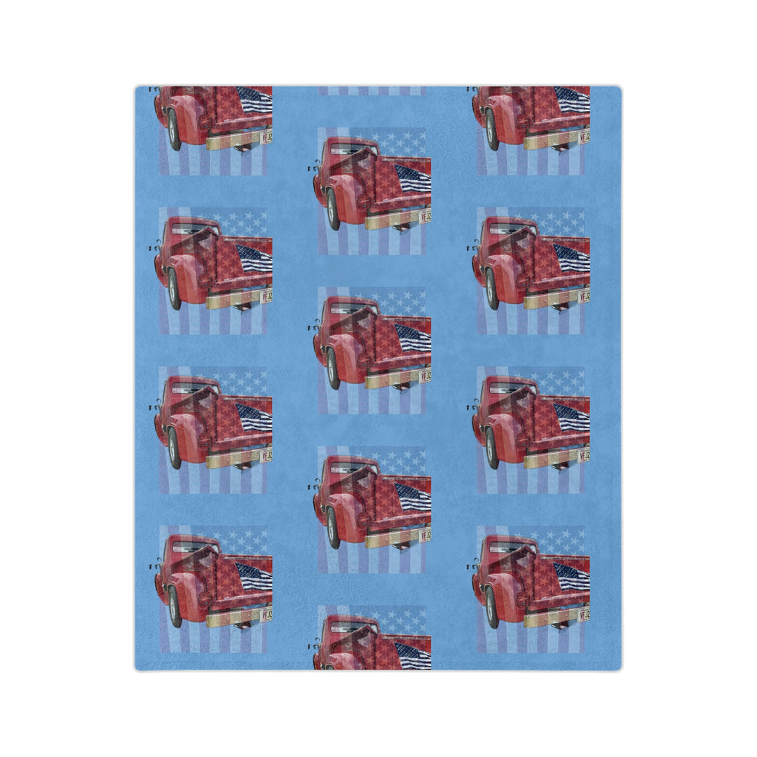 Triple 1956 Ford Truck Velveteen Minky Blanket