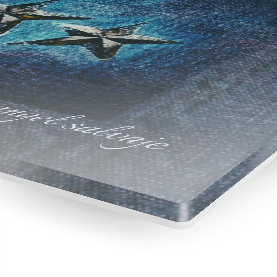 Triple Star in Textured Blues Acrylic Prints
