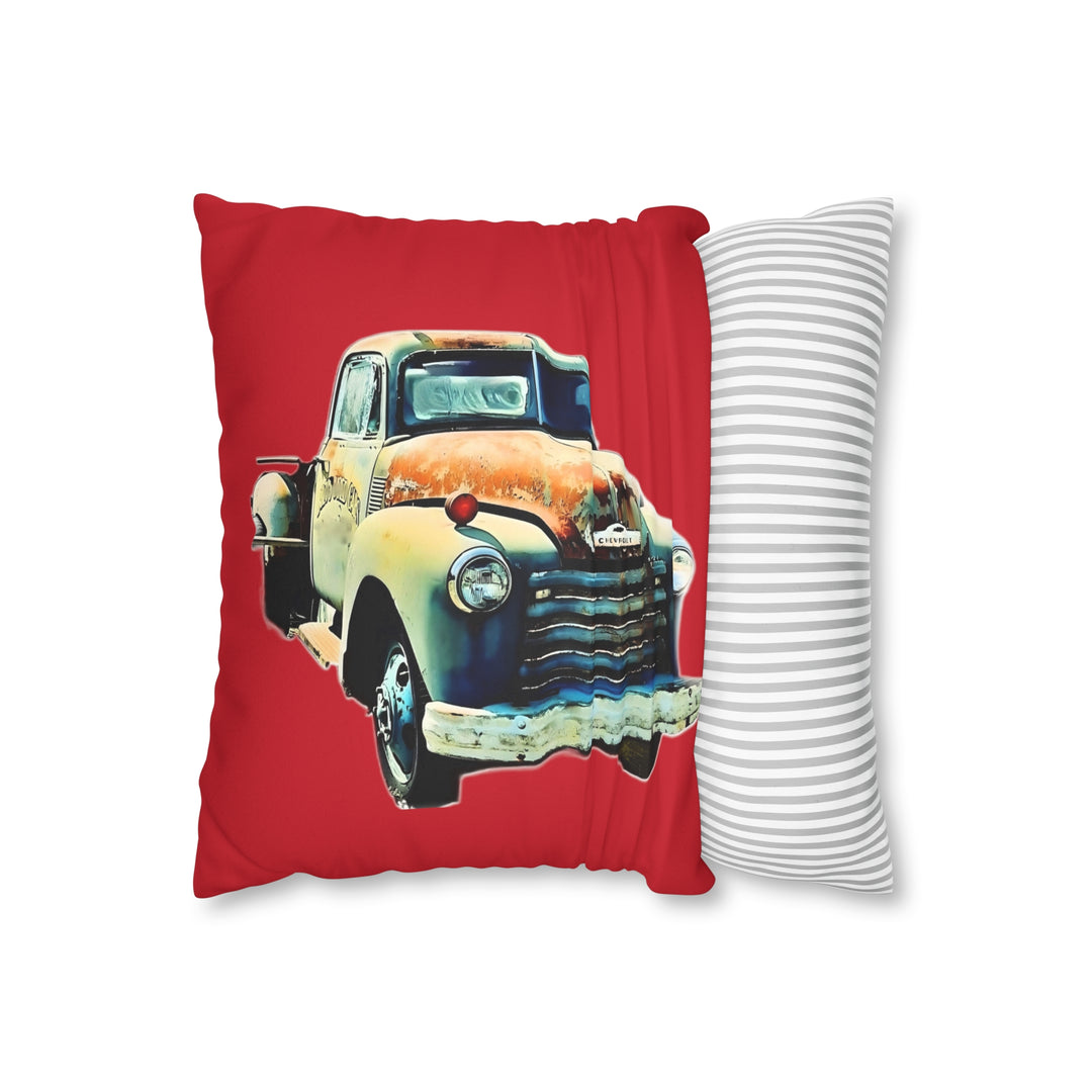 1953 Antique Truck , Red Faux Suede Square Pillow Case
