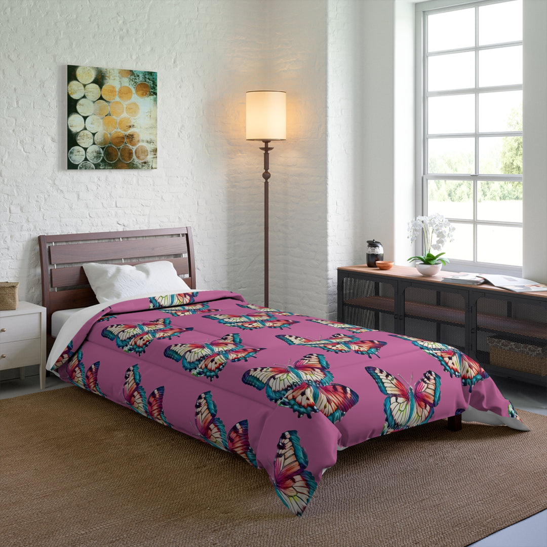 Pink Maybe we are all like Butterflies Comforter style 1