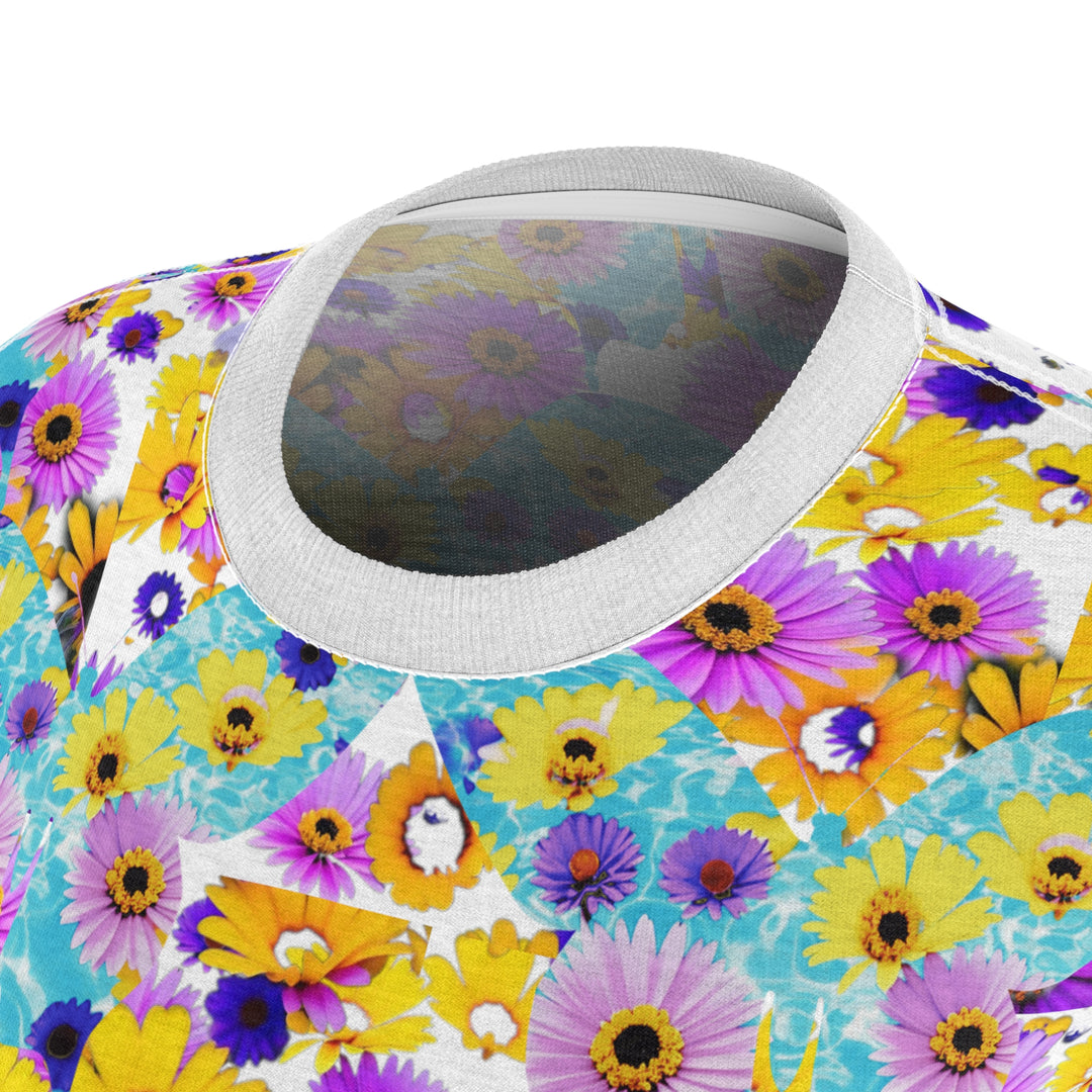 White Le Fleur & Butterfly Women's Cut & Sew Tee (AOP)