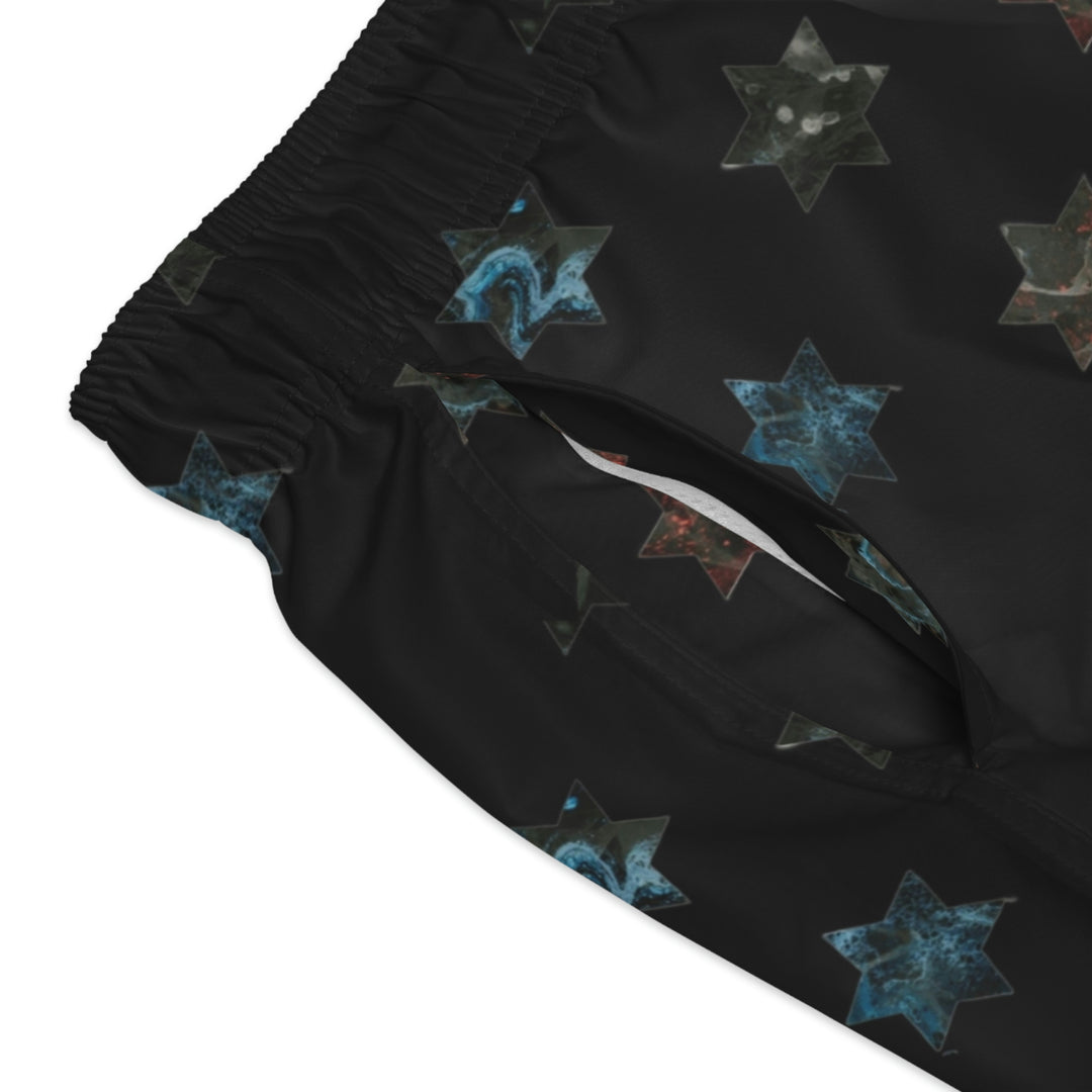 Stars on Black Swim Trunks (AOP)