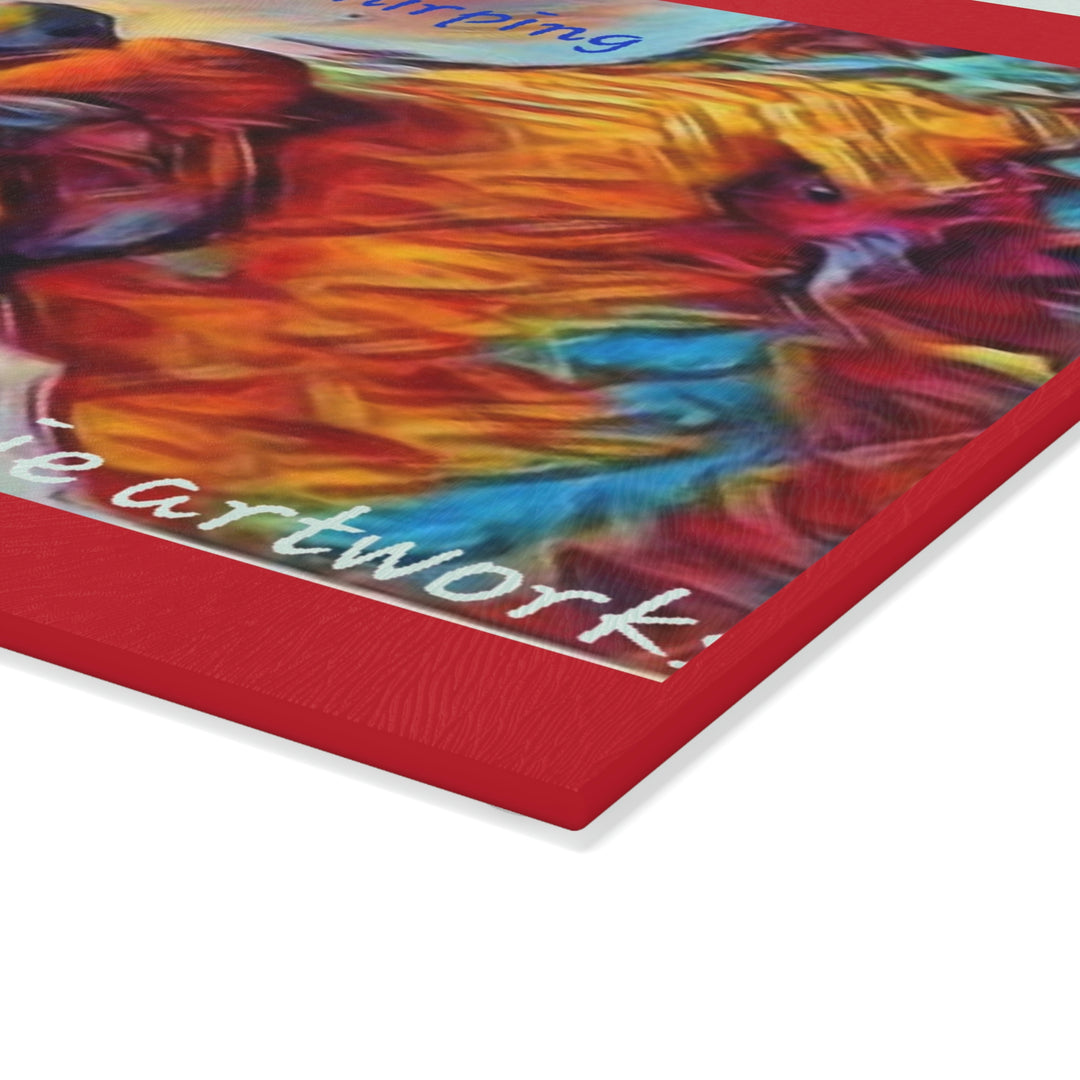 Cackle Fruit on the Hoof Glass Cutting Board