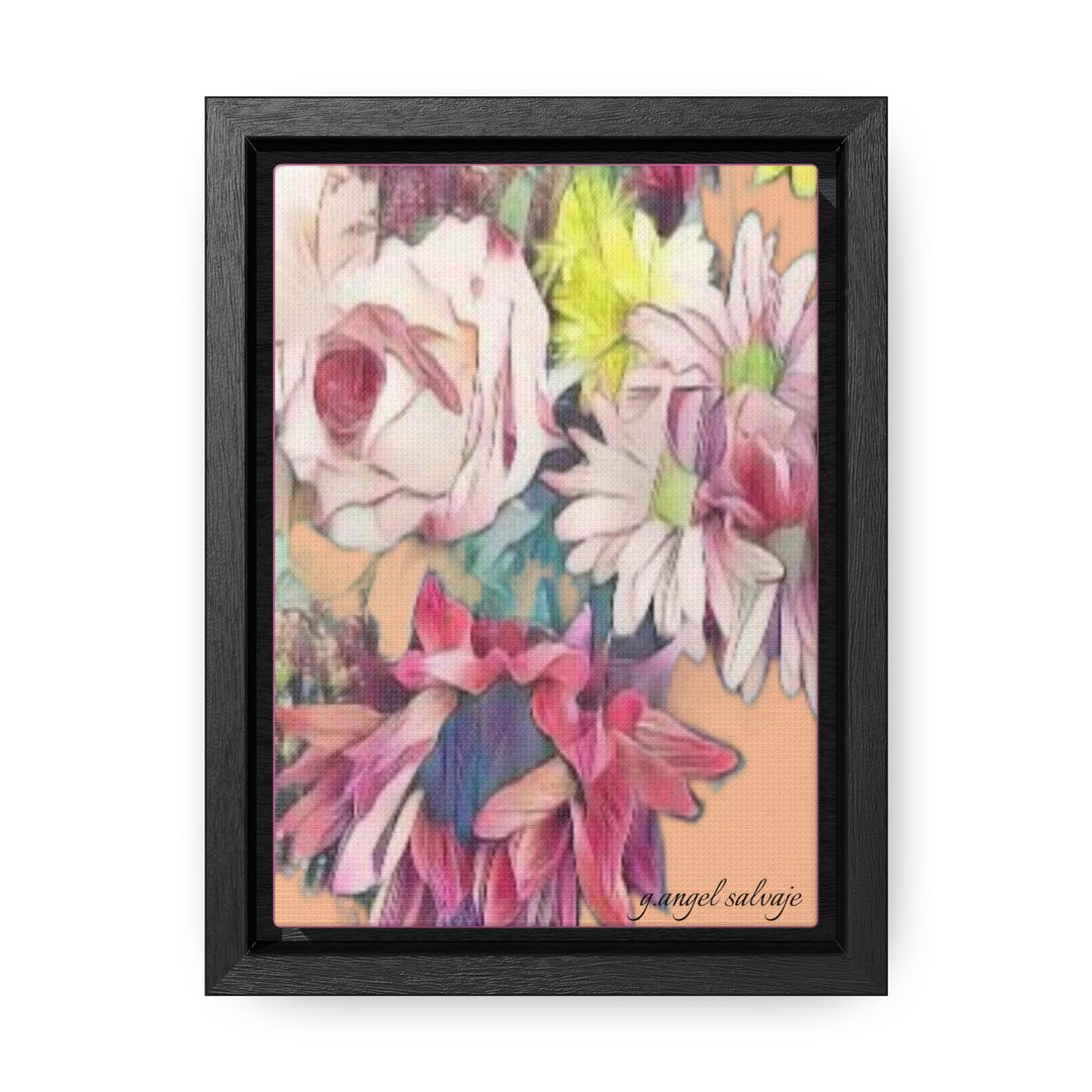Floral/ coral background Gallery Canvas Wraps, Vertical Frame
