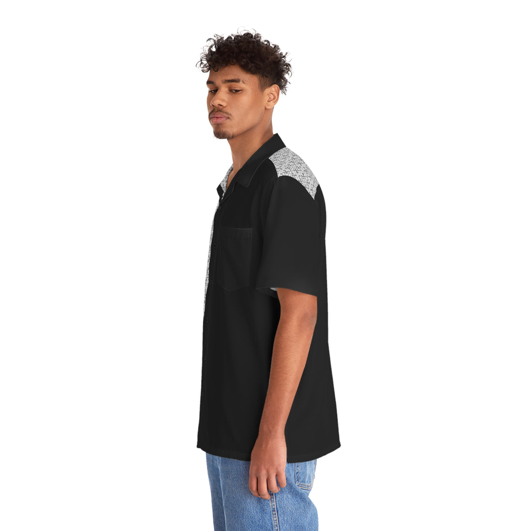 Grey graphic Men's Hawaiian Shirt (AOP)