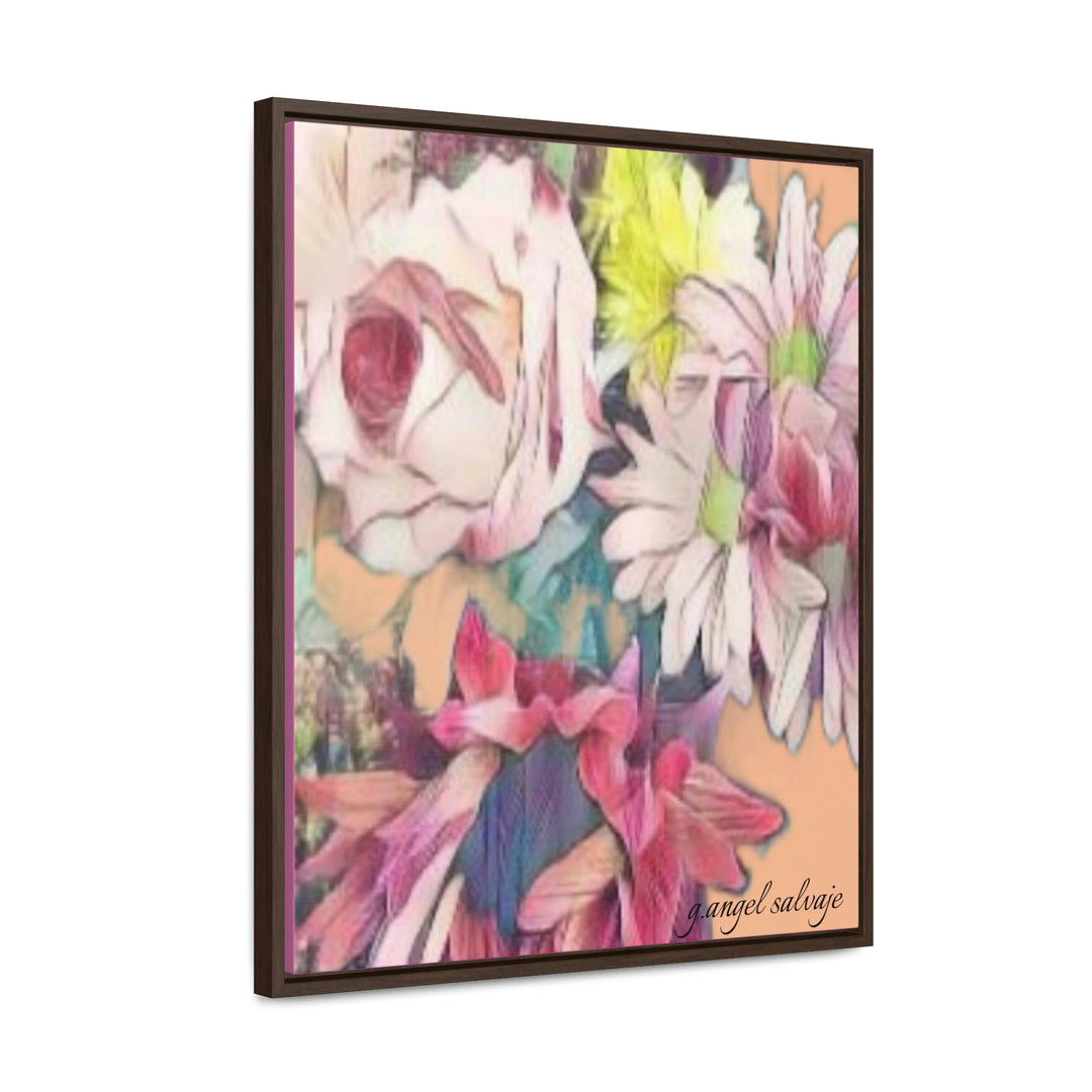 Floral/ coral background Gallery Canvas Wraps, Vertical Frame