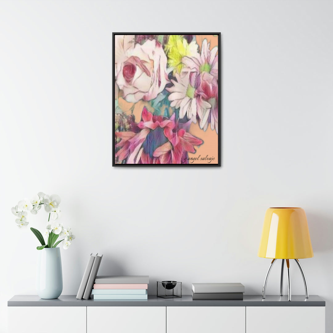 Floral/ coral background Gallery Canvas Wraps, Vertical Frame