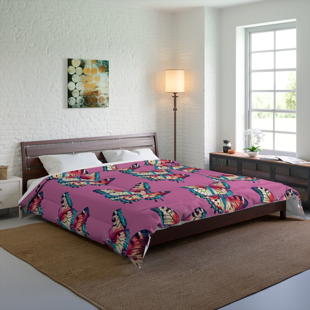 Pink Maybe we are all like Butterflies Comforter style 1
