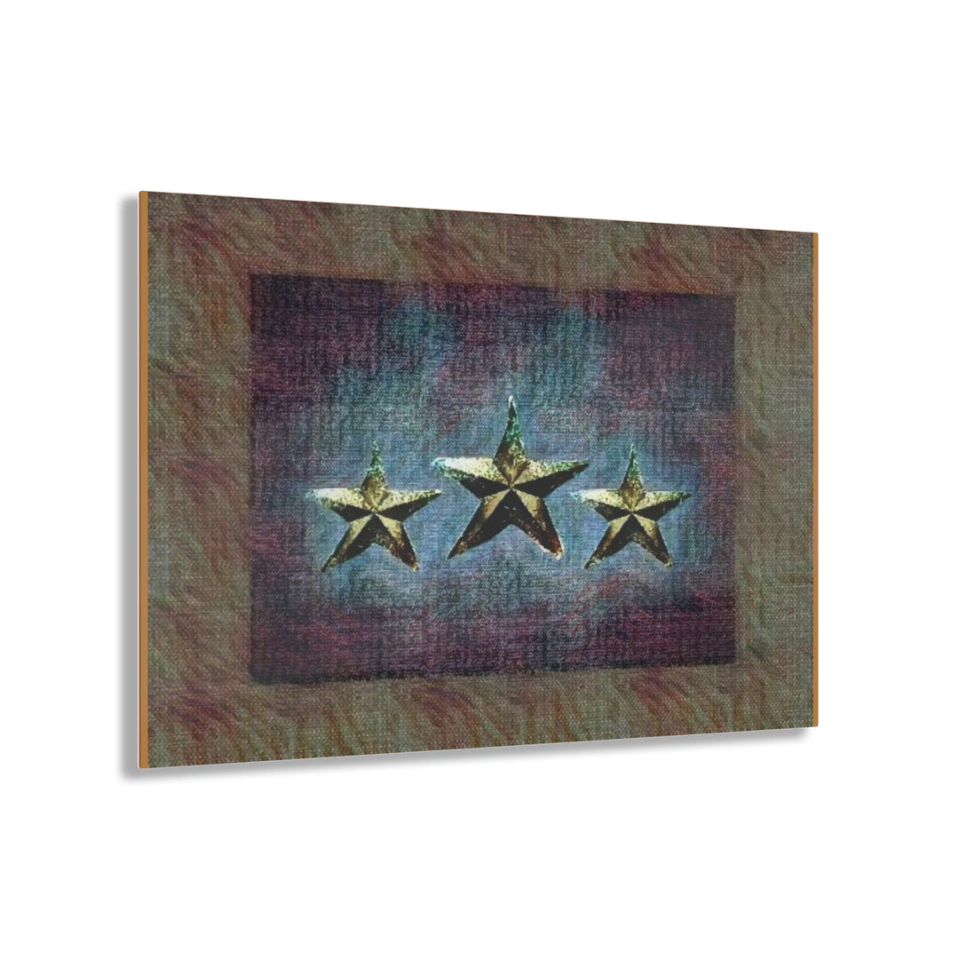 Rustic Triple Star with Plum Acrylic Prints