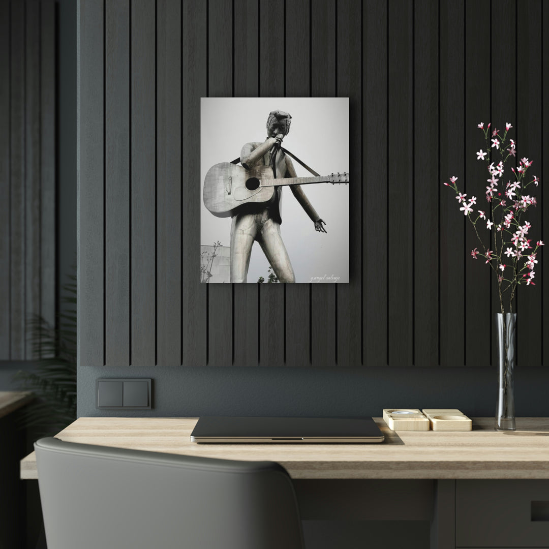 Singing River Sculpture in Black & WhiteAcrylic Prints