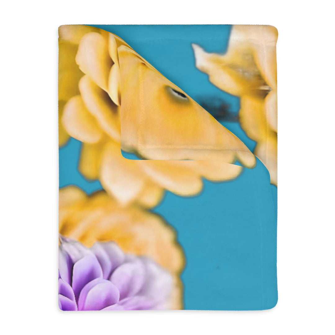 Flower Power style 3 Velveteen Minky Blanket (Two-sided print)