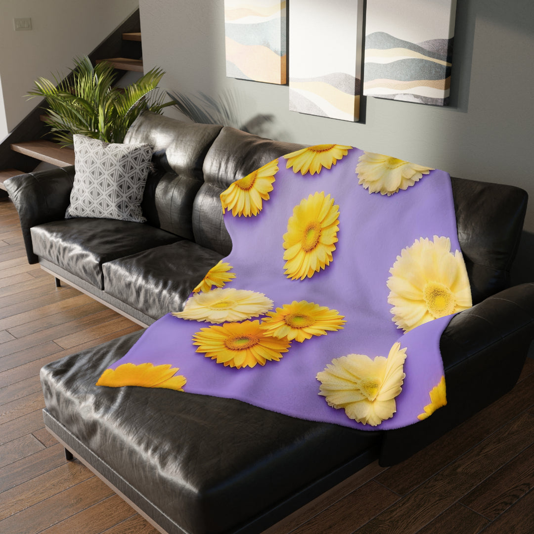 Flower Power style 4 Velveteen Minky Blanket (Two-sided print)