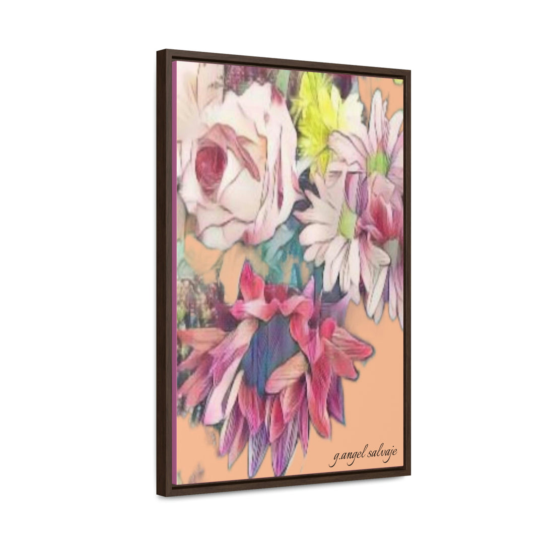 Floral/ coral background Gallery Canvas Wraps, Vertical Frame
