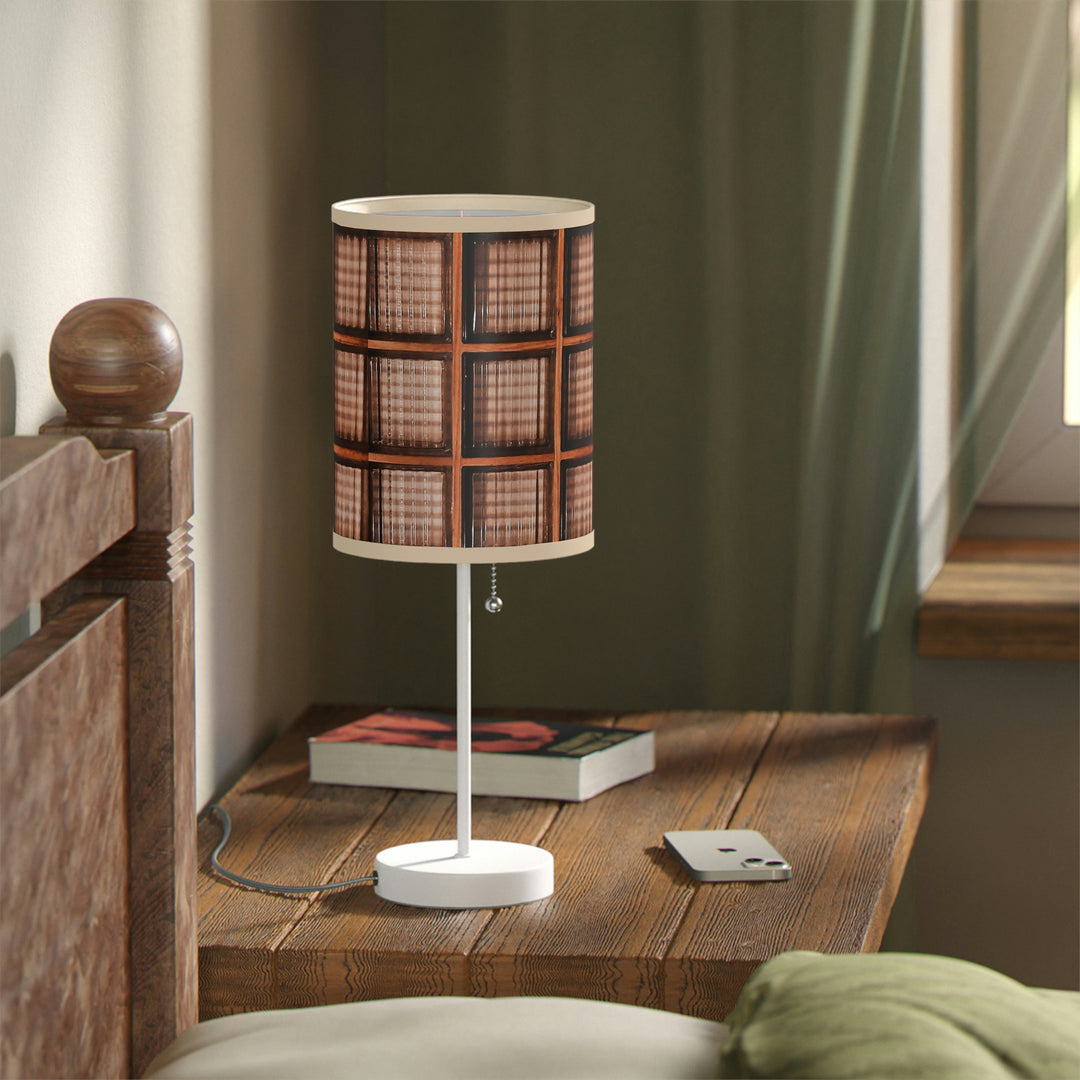 Wood and Glass design Lamp on a Stand, US|CA plug