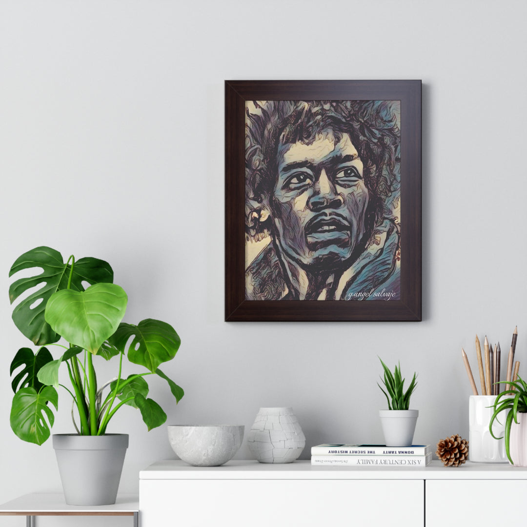 Jimi Hendrix Framed Vertical Poster