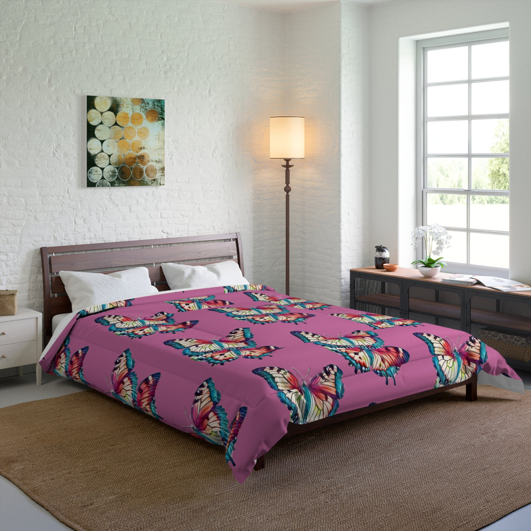Pink Maybe we are all like Butterflies Comforter style 1