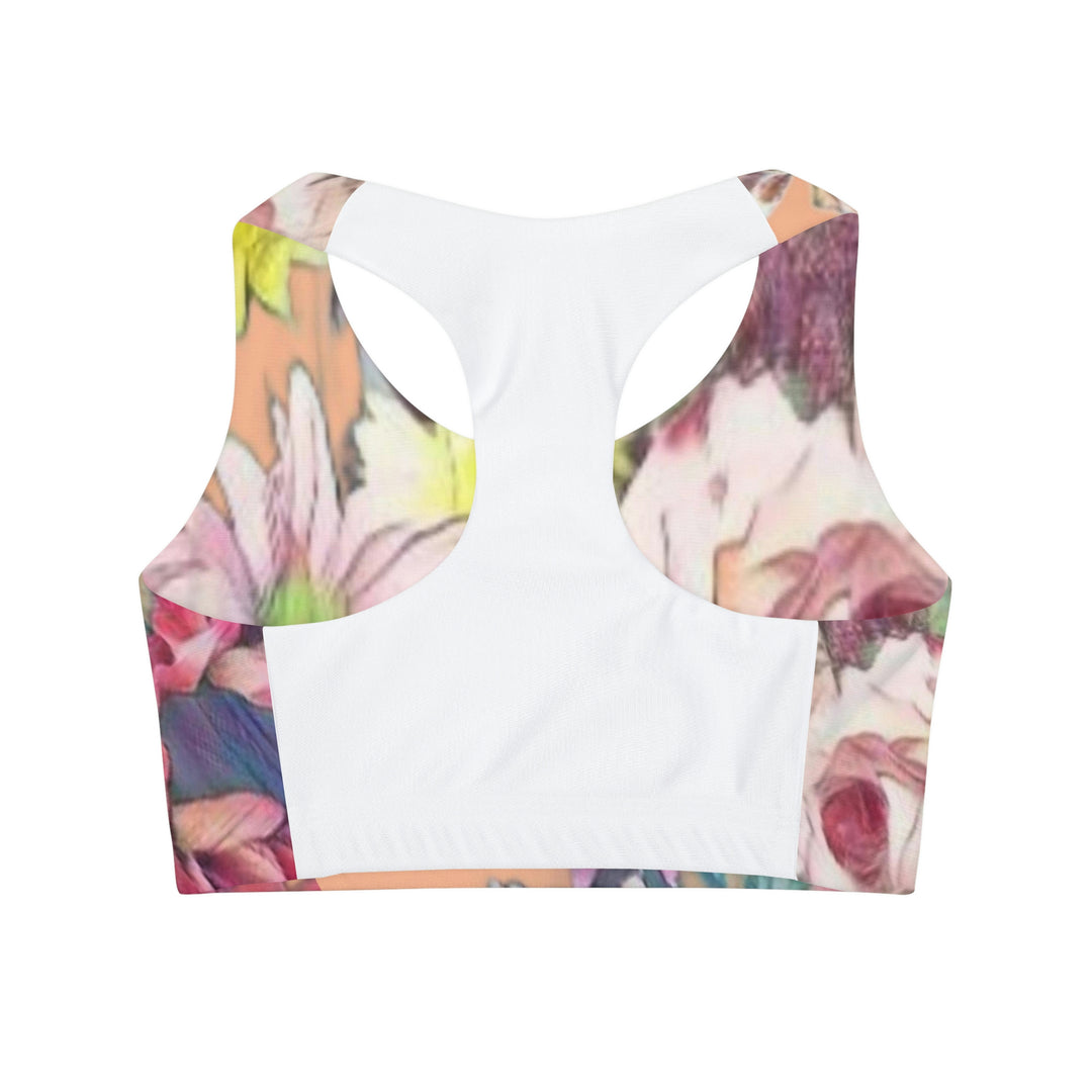 Floral /Coral background Girls' Swimsuit Crop Top (AOP)