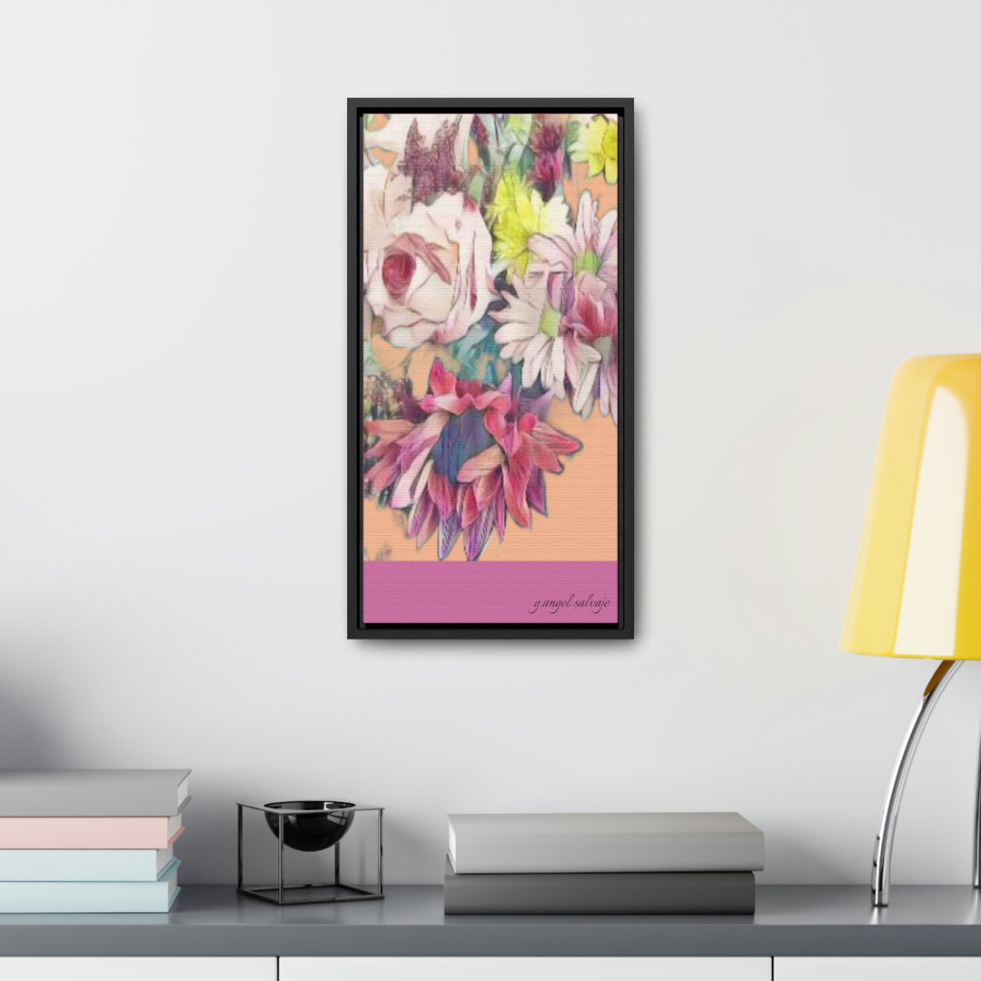 Floral/ coral background Gallery Canvas Wraps, Vertical Frame