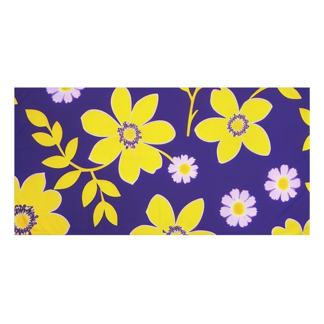 Flowers on purple  Mink-Cotton Towel