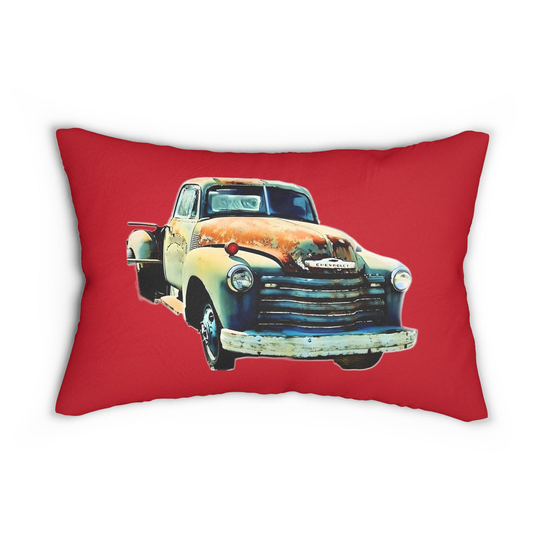 1953 Antique Truck, Red Spun Polyester Lumbar Pillow