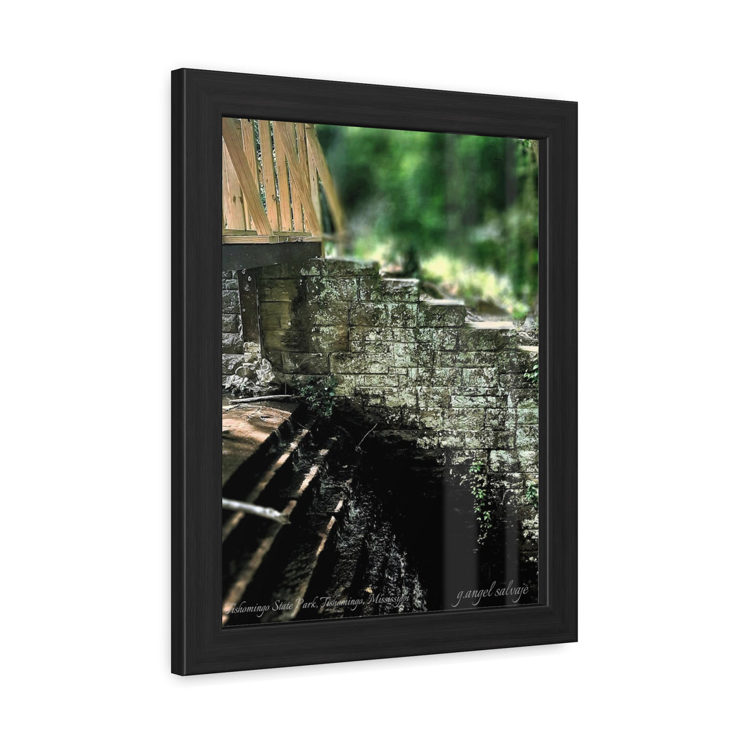 Footbridge Over Cascading Water Framed Posters