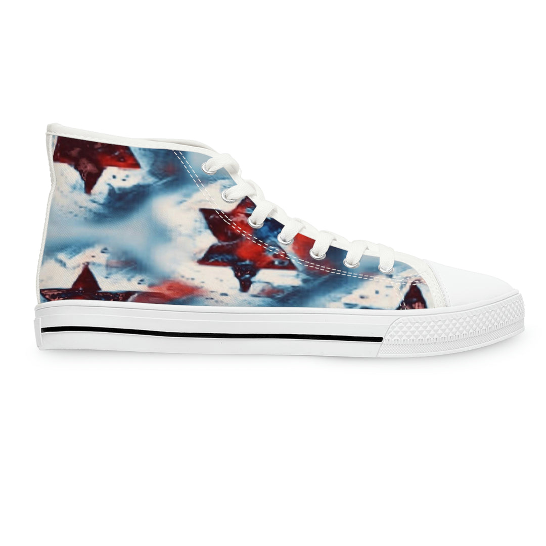 Blue with Stars Women's High Top Sneakers