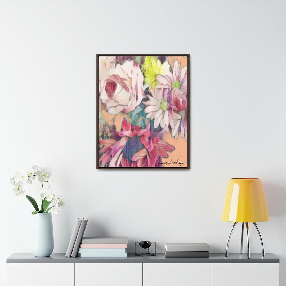 Floral/ coral background Gallery Canvas Wraps, Vertical Frame