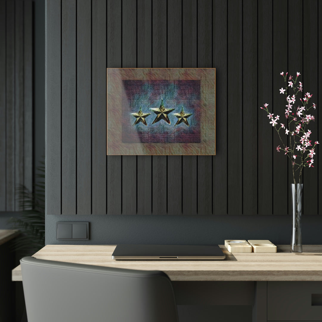 Rustic Triple Star with Plum Acrylic Prints