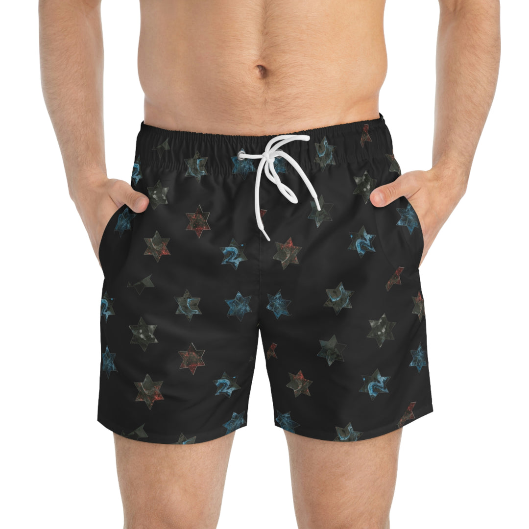 Stars on Black Swim Trunks (AOP)