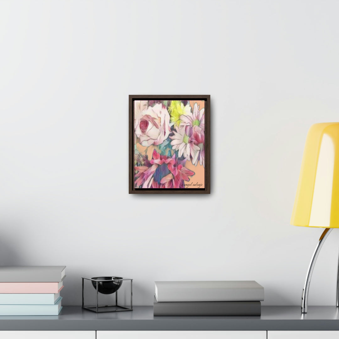 Floral/ coral background Gallery Canvas Wraps, Vertical Frame