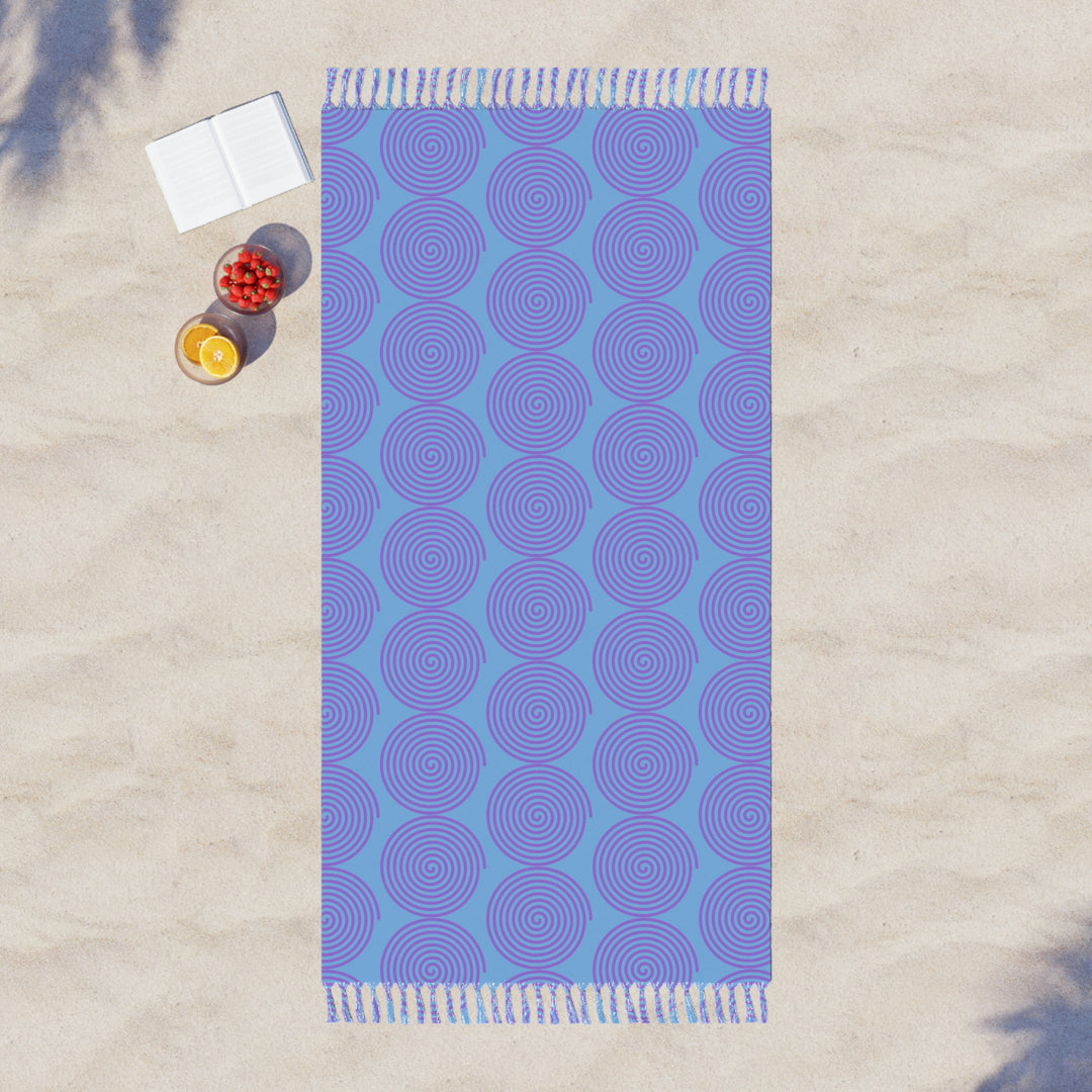 Purple on Blue Boho Beach Cloth