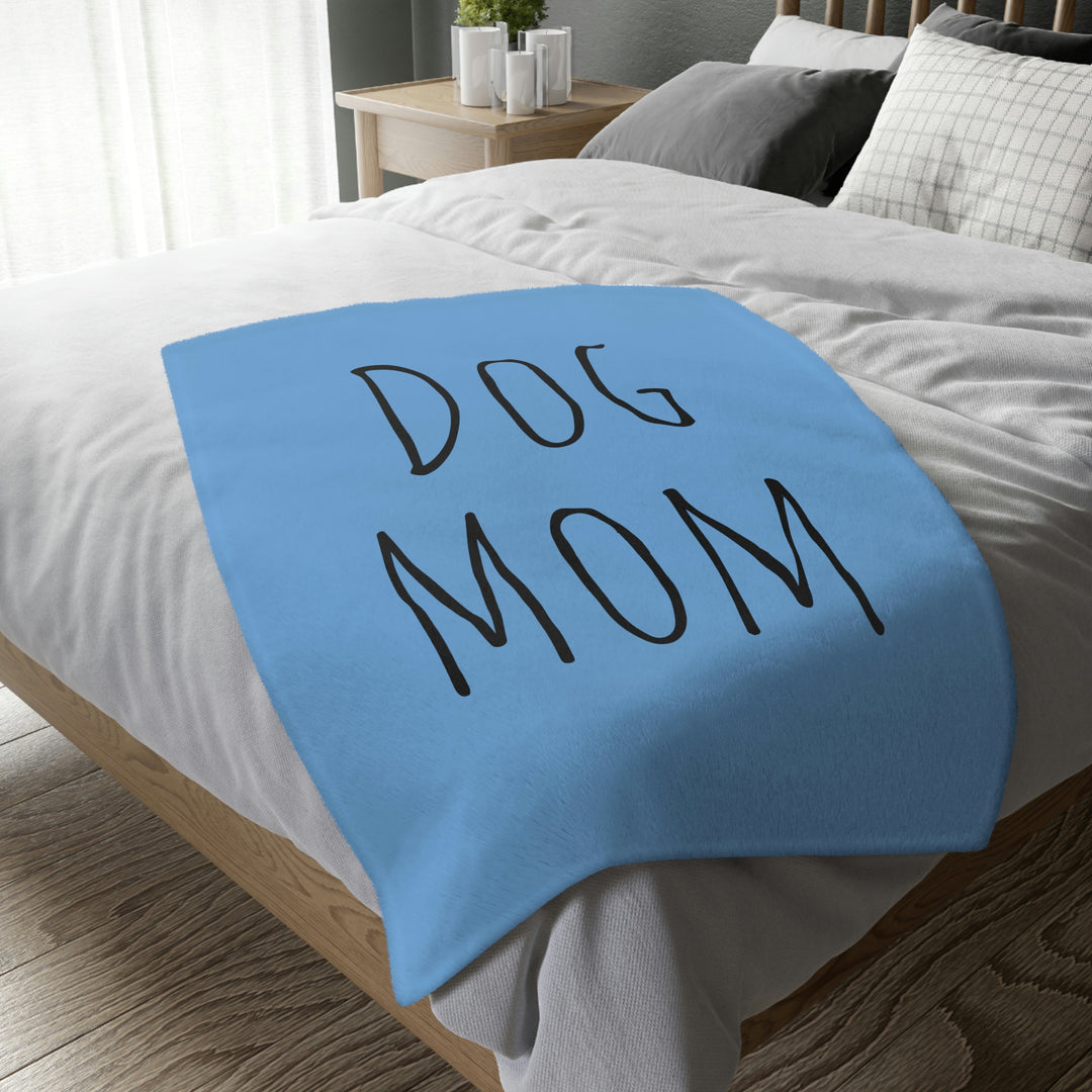 Dog Mom Velveteen Minky Blanket (Two-sided print)