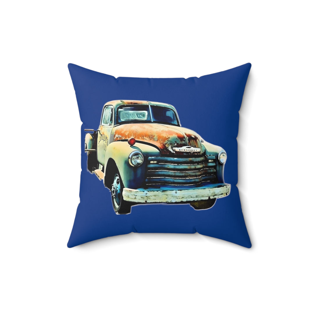 1953 Antique Truck Blue Faux Suede Square Pillow