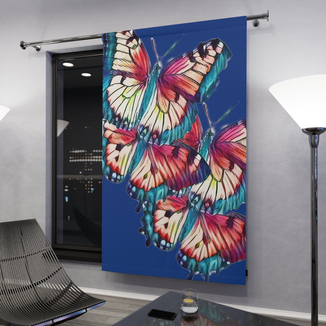 Butterflies on Blue  Blackout Window Curtains (1 Piece)