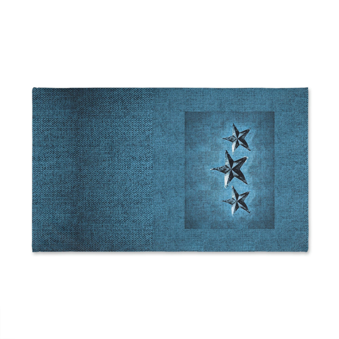 Triple Star in Turquoise Hand Towel