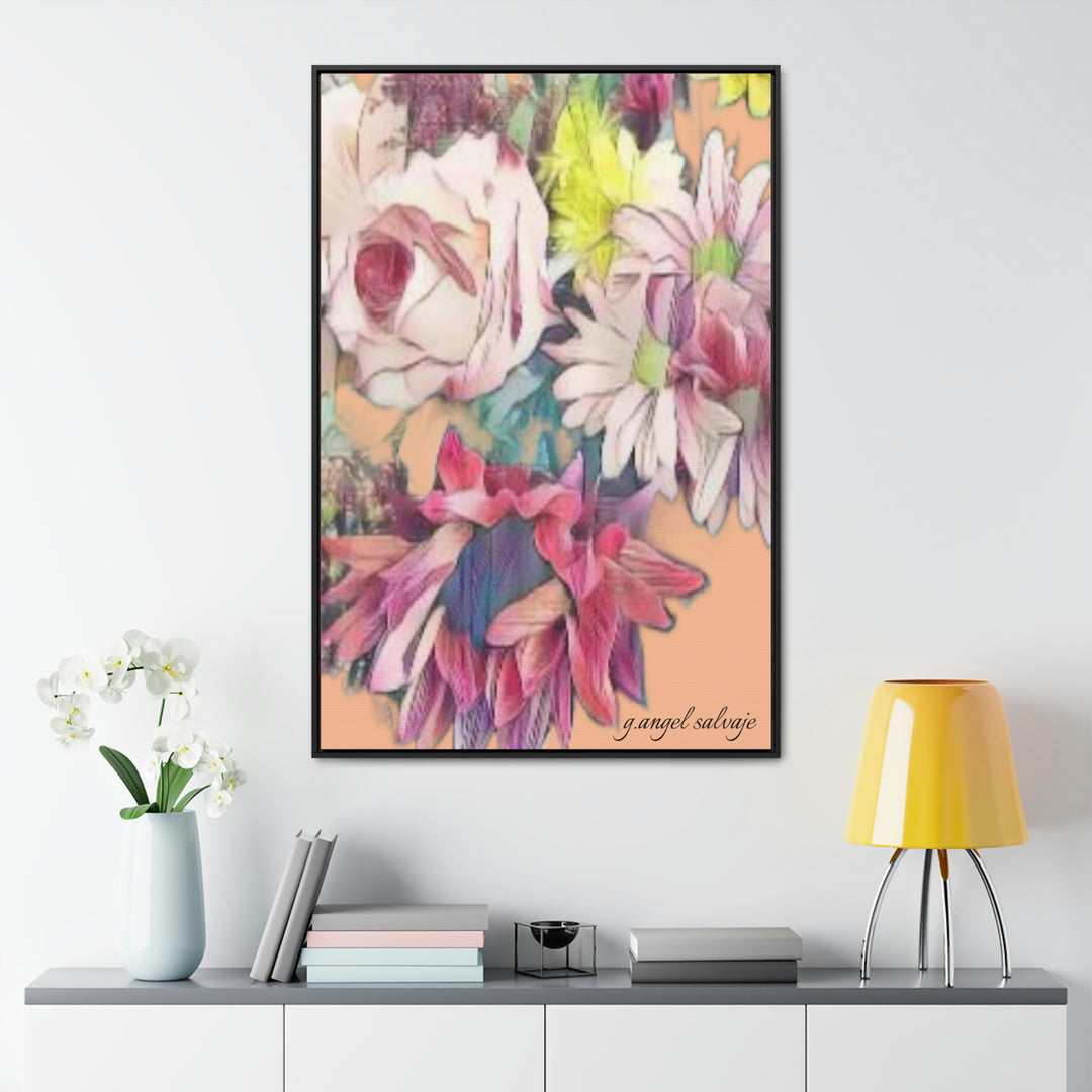 Floral/ coral background Gallery Canvas Wraps, Vertical Frame
