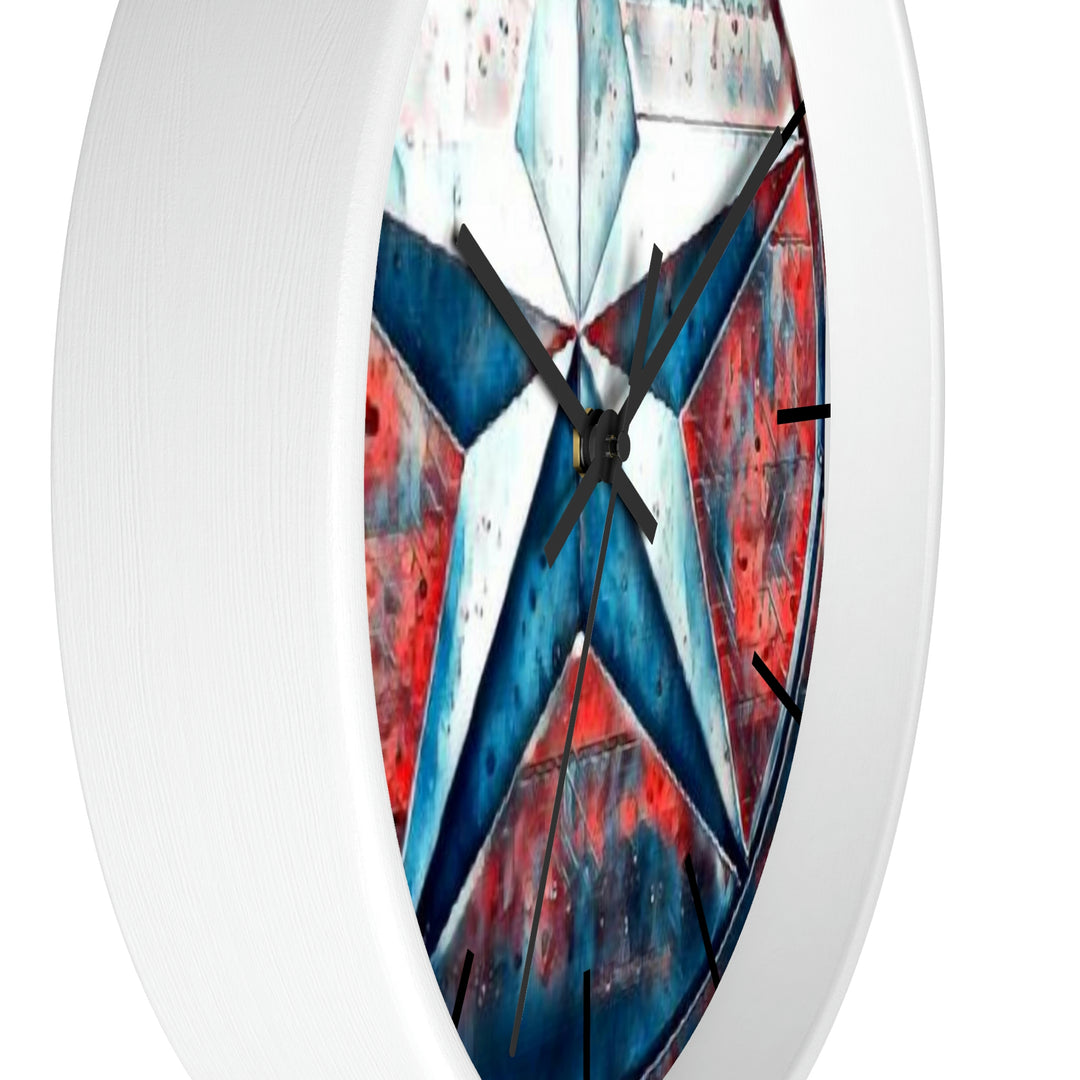 Texas star Red, White & Blue Splash Wall Clock