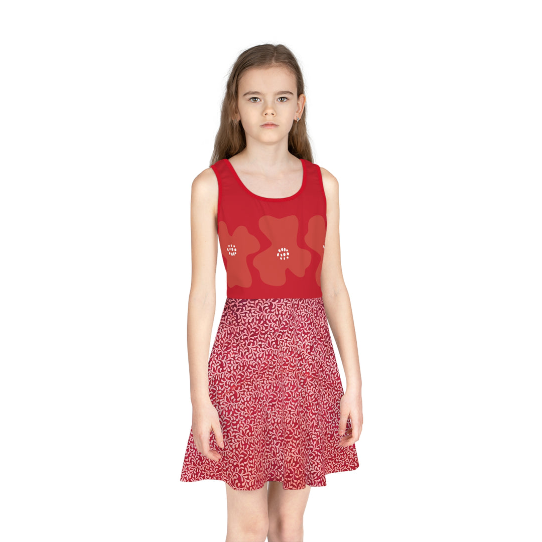 Princess in Red Girls' Sleeveless Sundress (AOP)