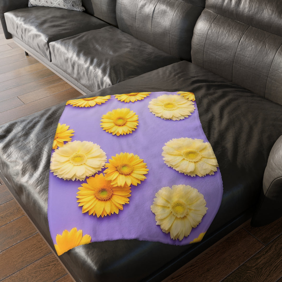 Flower Power style 4 Velveteen Minky Blanket (Two-sided print)