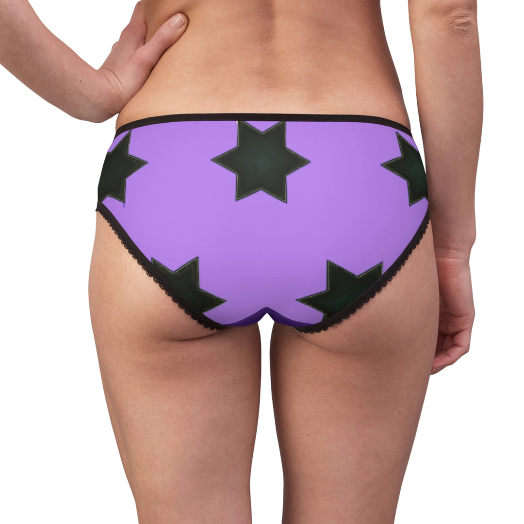 Black stars on Purple Women's Briefs (AOP)