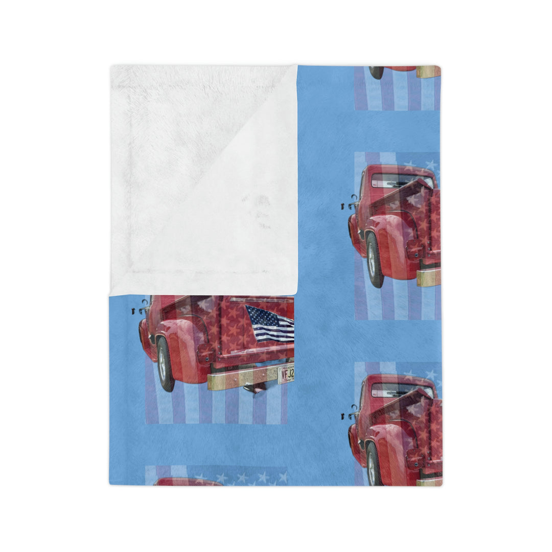 Triple 1956 Ford Truck Velveteen Minky Blanket
