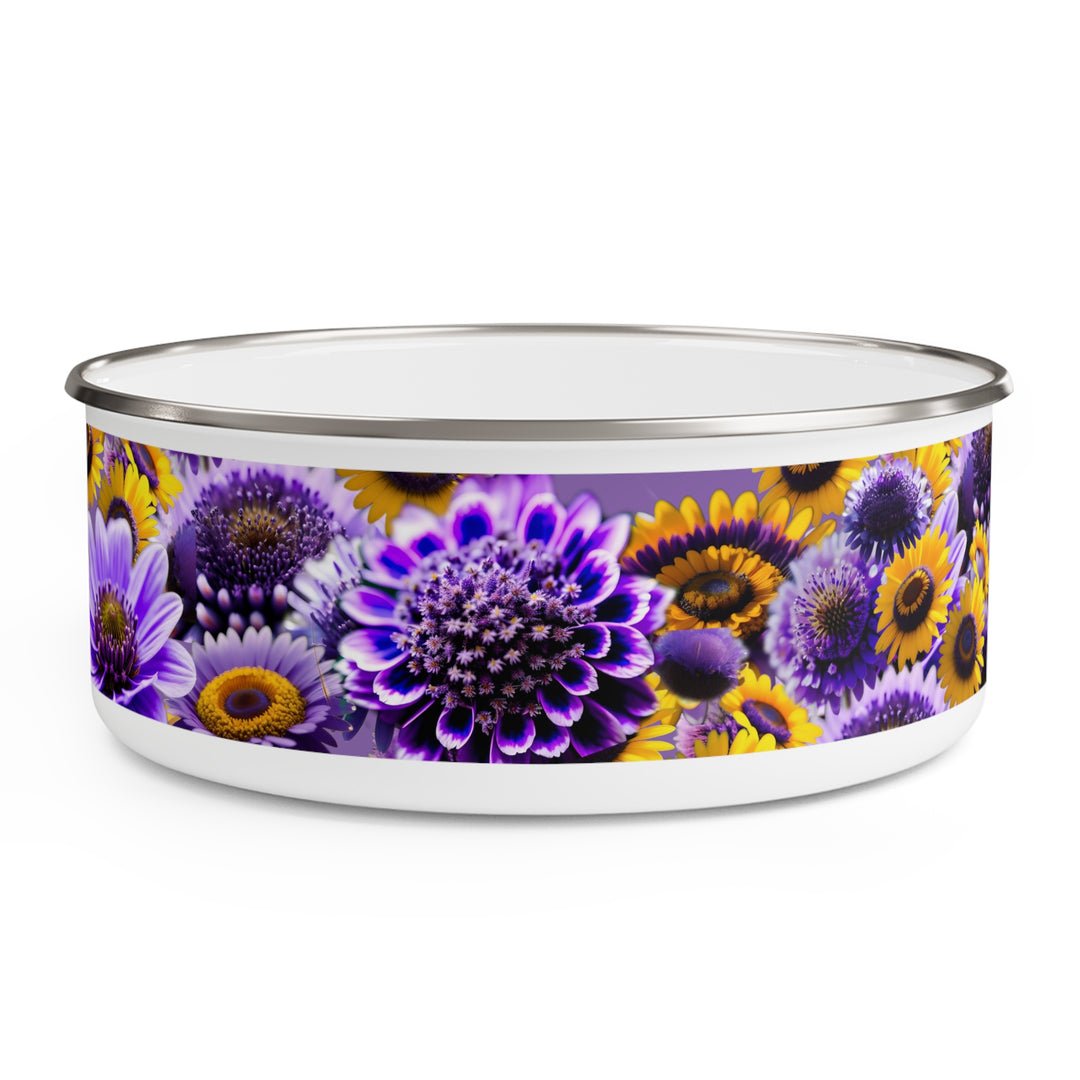 Purple and Yellow Fleury Enamel Bowl