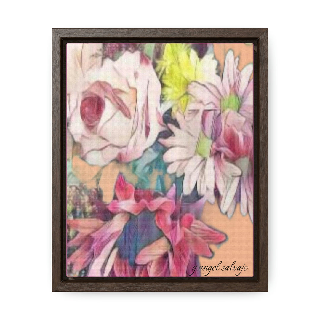 Floral/ coral background Gallery Canvas Wraps, Vertical Frame