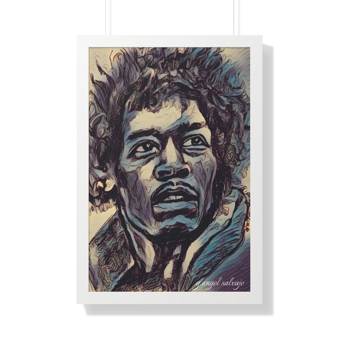 Jimi Hendrix Framed Vertical Poster