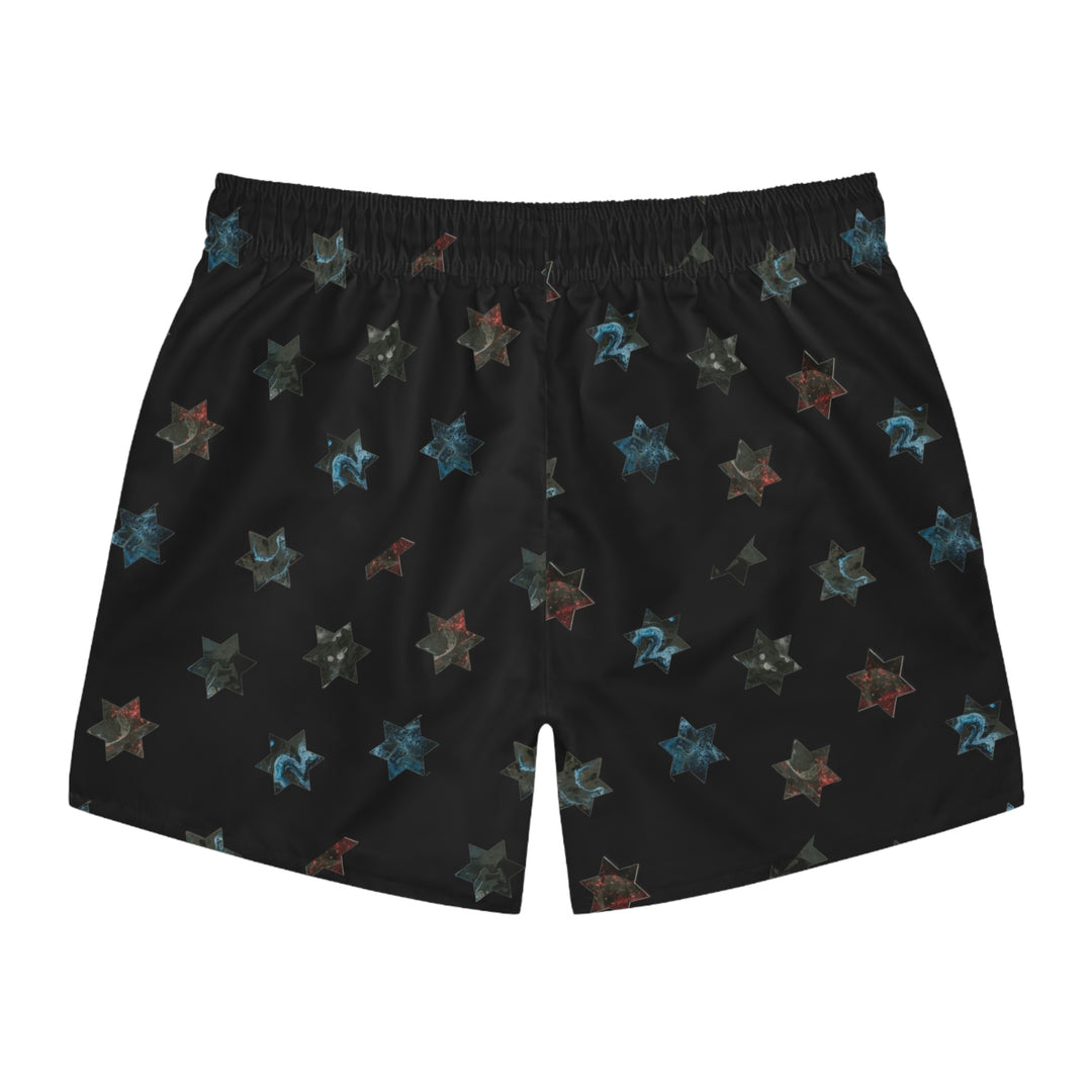 Stars on Black Swim Trunks (AOP)