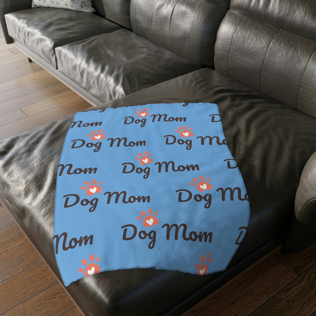 Dog Mom Velveteen Minky Blanket (Two-sided print)