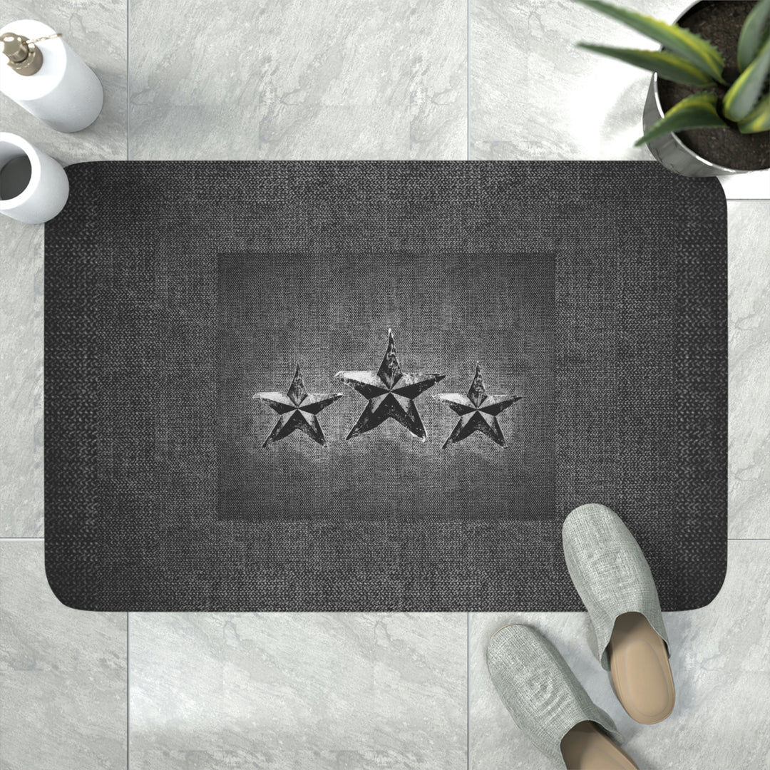 Triple Star in Dark Grey Memory Foam Bath Mat