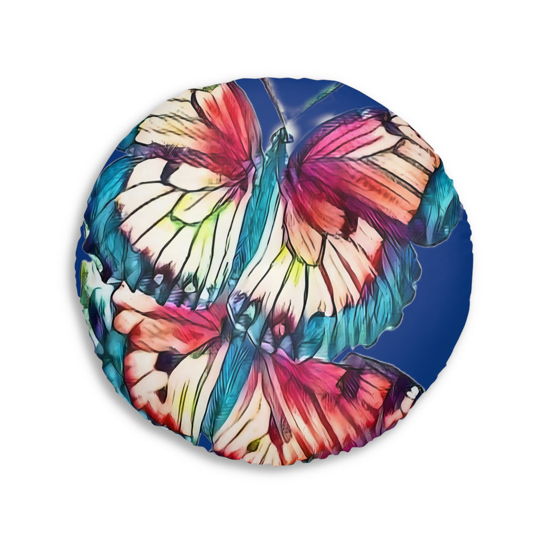 Fun Butterflies Tufted Floor Pillow, Round