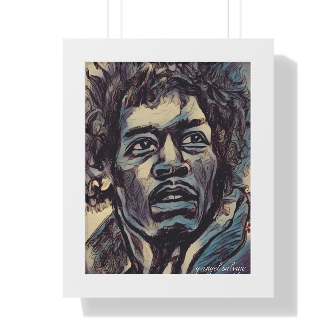 Jimi Hendrix Framed Vertical Poster
